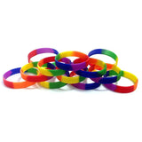 2pcs Rainbow Silicone Rubber Bands Bracelets for Events Promotion