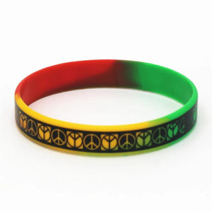 3PCS Punk Rock Silicone Wristband Sports Bracelets Rubber Charm