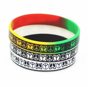 3PCS Punk Rock Silicone Wristband Sports Bracelets Rubber Charm