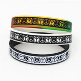 3PCS Punk Rock Silicone Wristband Sports Bracelets Rubber Charm