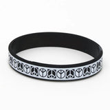 3PCS Punk Rock Silicone Wristband Sports Bracelets Rubber Charm