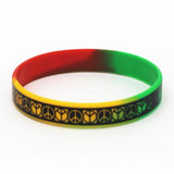 3PCS Punk Rock Silicone Wristband Sports Bracelets Rubber Charm