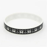 3PCS Punk Rock Silicone Wristband Sports Bracelets Rubber Charm