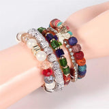 Bohemian Style Beaded Crystal Bracelets 4 Pack