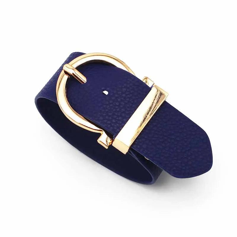 Adjustable Wide PU Leather Bracelets Gothic Women Men