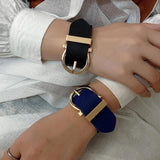 Adjustable Wide PU Leather Bracelets Gothic Women Men