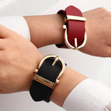 Adjustable Wide PU Leather Bracelets Gothic Women Men