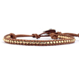 Silver Plated Beads Leather Wrap Bracelet Unisex