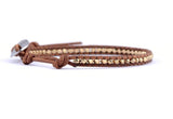 Silver Plated Beads Leather Wrap Bracelet Unisex