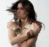 Silver Plated Beads Leather Wrap Bracelet Unisex