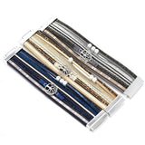 Boho Multilayer Leather Wrap Bracelet with Rhinestone Pearls