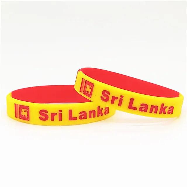 5pcs Sri Lanka Flag Bracelet Silicone Wristband