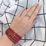 Boho Multilayer Leather Wrap Bracelet with Metal Beads
