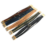 Boho Multilayer Leather Wrap Bracelet with Metal Beads