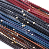 Boho Multilayer Leather Wrap Bracelet with Metal Beads