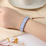 Multi-layer Spotted Stone Vintage Bracelet Hand Woven Leather Purple Agate Beads