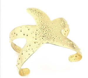 Metal Boho Starfish Open Cuff Bangle Bracelet for Women