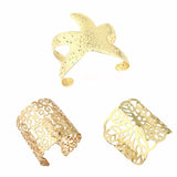 Metal Boho Starfish Open Cuff Bangle Bracelet for Women