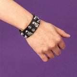 PU Leather Cuff Wristband Bracelet Goth Gothic Punk Tassel Chain Bracelets
