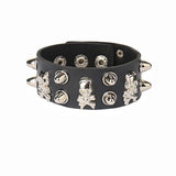 PU Leather Cuff Wristband Bracelet Goth Gothic Punk Tassel Chain Bracelets