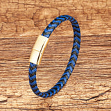 Brown Wrap Leather Bracelet Charm Stainless Steel Clasp