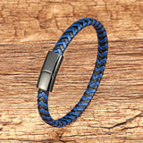 Brown Wrap Leather Bracelet Charm Stainless Steel Clasp