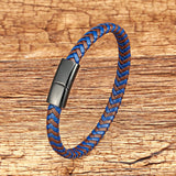 Brown Wrap Leather Bracelet Charm Stainless Steel Clasp