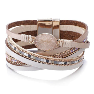 Boho Multilayer Rhinestone Wrap Bracelet for Women