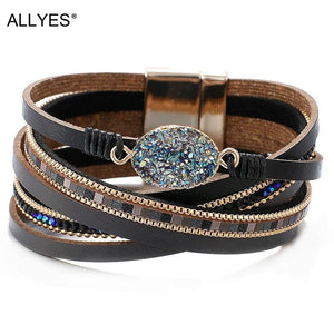 Boho Multilayer Rhinestone Wrap Bracelet for Women