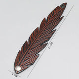 Vintage Leaf Shape Men's Leather Bracelets Brown Geometric Cuff Wrap Wristband