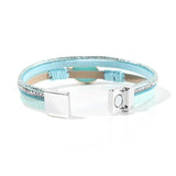 Leather Wrap Bracelet for Women with Pearl Beads Crystal
