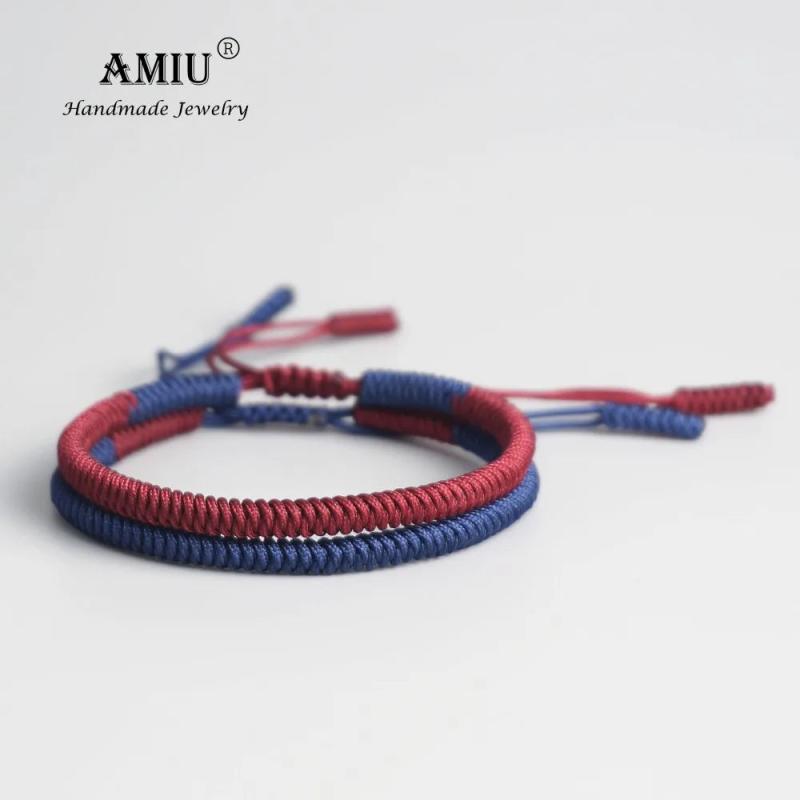 2pc Tibetan Buddhist Lucky Woven Bracelets - Knots Dingier Rope Wish Gift