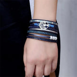 Brazilian PU Leather Pearl Beads Bracelet Tree Of Life Magnet Buckle