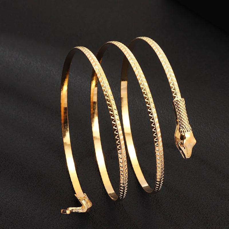 Punk Coiled Snake Spiral Upper Arm Cuff Armlet Armband Bangle Bracelet