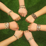 Leopard Leather Bracelets for Women Multilayer Wide Wrap Statement Jewelry