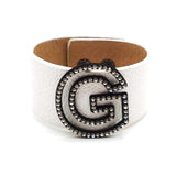 Women's Initial Letter Leather Wrap Bracelet