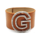 Women's Initial Letter Leather Wrap Bracelet