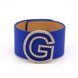 Women's Initial Letter Leather Wrap Bracelet