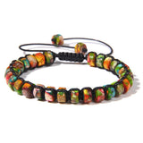 Colorful Chakra Braided Bracelet Rondelle Stone Wrap Ethnic Jewelry