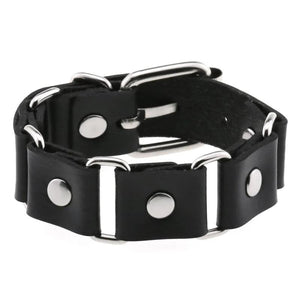 Leather Bracelet Punk Goth Wrist Cuffs Bracelet Gothic Rivet Buckle Wristband