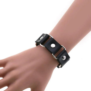 Leather Bracelet Punk Goth Wrist Cuffs Bracelet Gothic Rivet Buckle Wristband