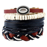 Skeleton Skull Leather Bracelet Charm Bracelet Vintage Gothic Pirate Jewelry