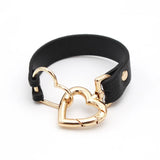 Europe Double love Leather Bracelet For Women Charm Buckle Clasp