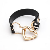 Europe Double love Leather Bracelet For Women Charm Buckle Clasp