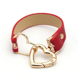 Europe Double love Leather Bracelet For Women Charm Buckle Clasp
