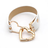 Europe Double love Leather Bracelet For Women Charm Buckle Clasp