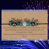 Natural Crushed Stone Couple Bracelet - Amazonite Malachite Jewelry