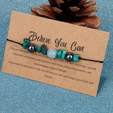 Natural Crushed Stone Couple Bracelet - Amazonite Malachite Jewelry