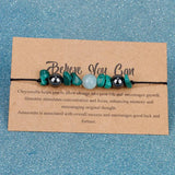 Natural Crushed Stone Couple Bracelet - Amazonite Malachite Jewelry