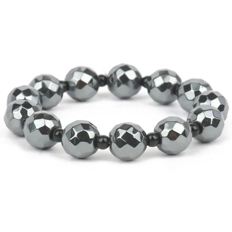 Faceted Hematite Bracelet Natural Vintage Bracelet Bangle